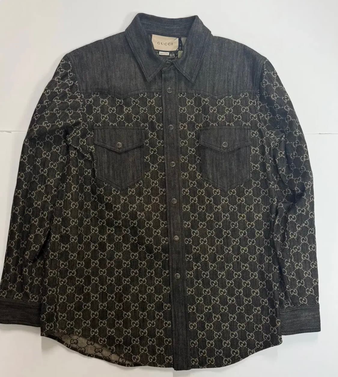 구찌 남성 자카드 gg 데님 블랙 자켓 gucci 상품이미지1