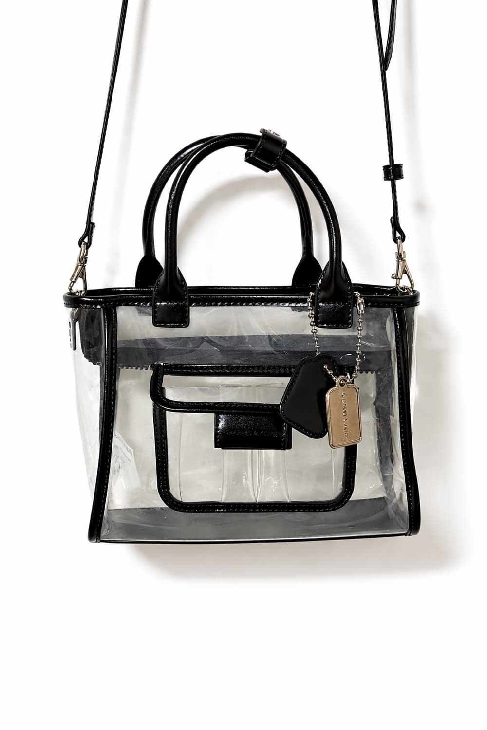여름 찰스앤키스 투명 PVC 토트백 (클리어 블랙라인) 상품이미지1