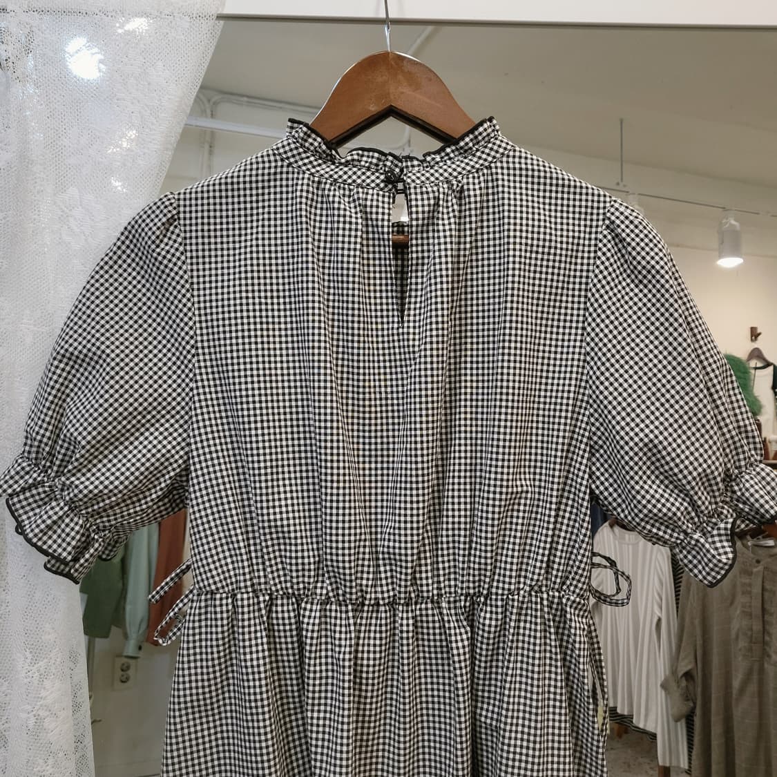 Lutique 블랙체크 원피스 상품이미지6