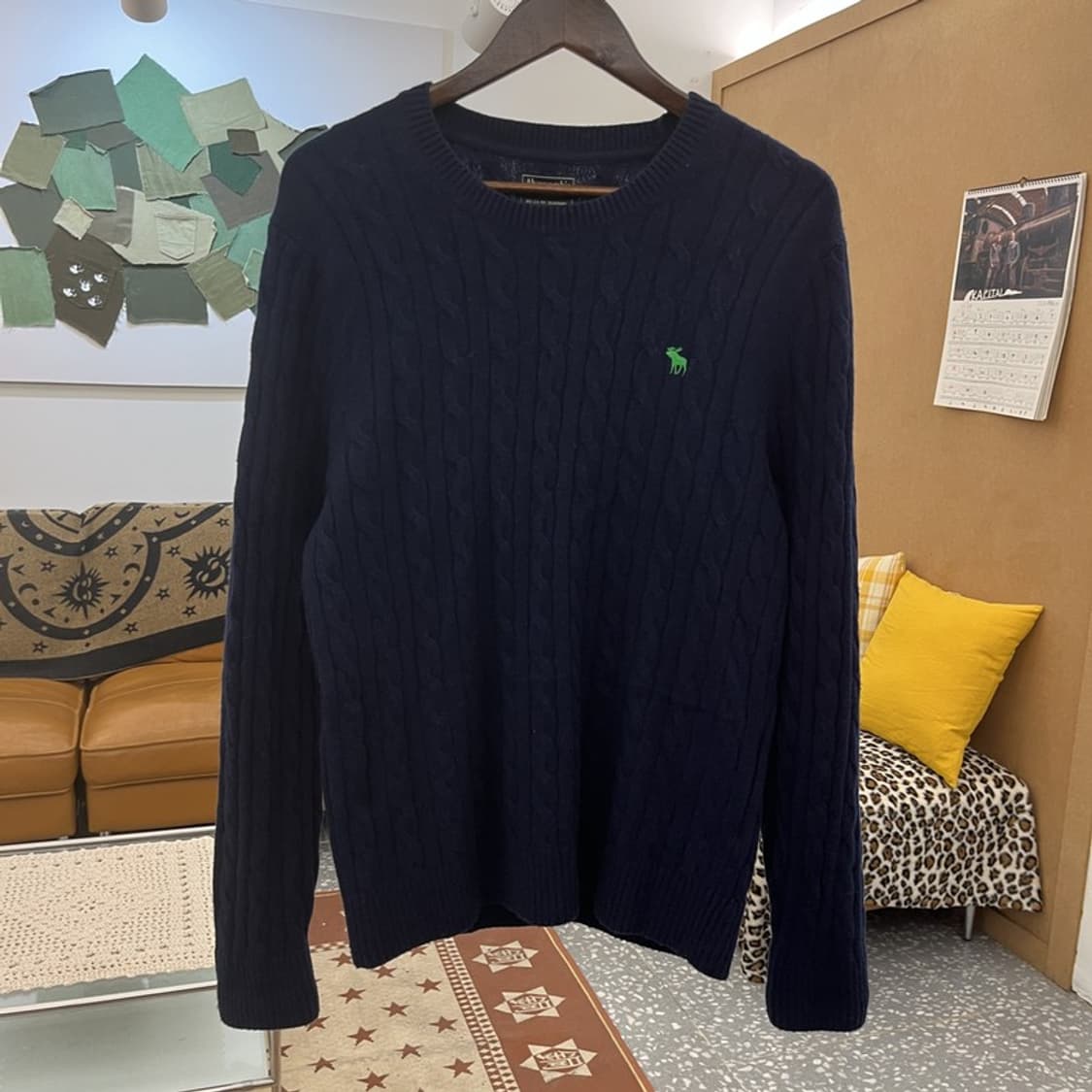 아베크롬비 올드스쿨 빈티지 모던 캐주얼 꽈배기 니트 S C10080 상품이미지3