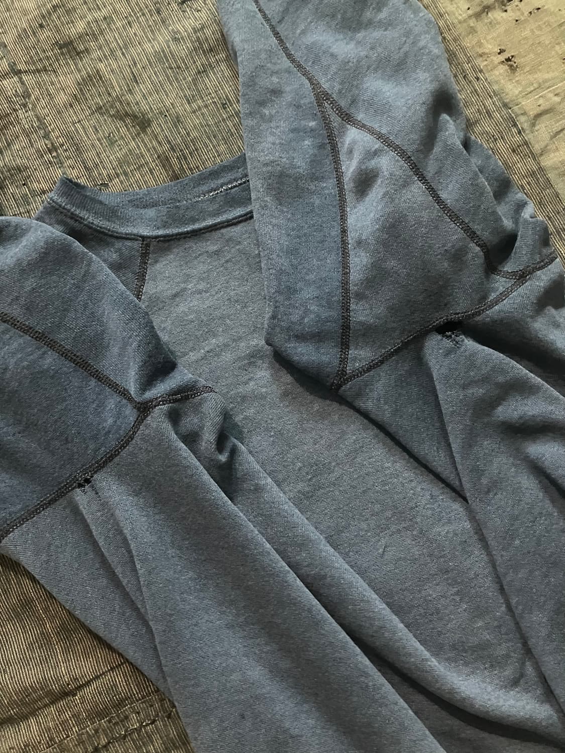 60s 오리지널 빈티지 노브랜드 트래쉬드 스웻셔츠 네이비 상품이미지3