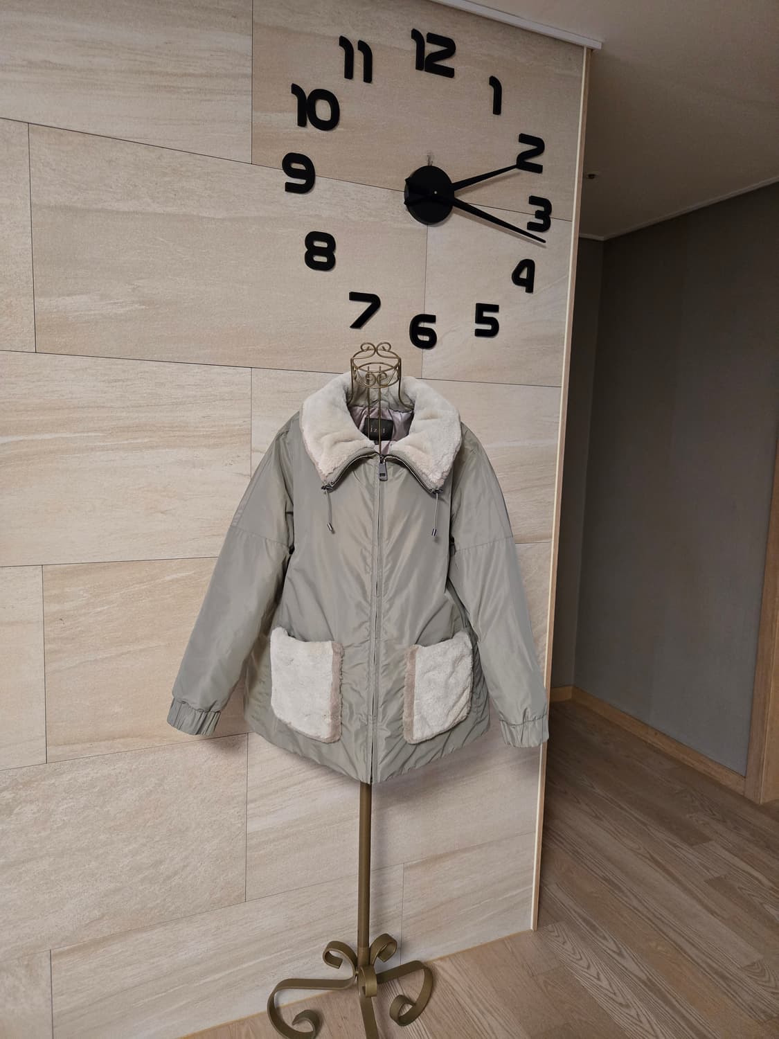 [s] 밍크퍼 배색 구스 패딩 상품이미지1