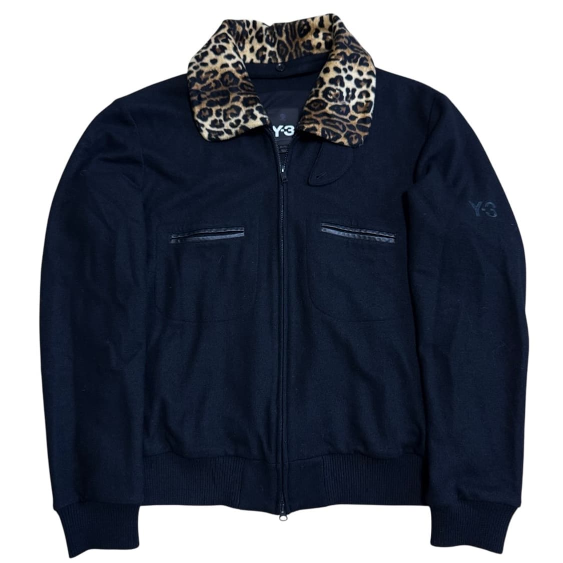 요지야마모토 레오파드 투웨이 바시티 자켓 상품이미지2