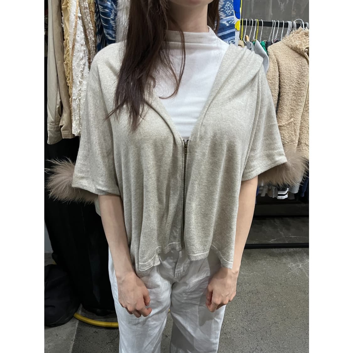 goa 고아 핀라쿤 퍼 캐시미어 블렌디드 숄 상품이미지3