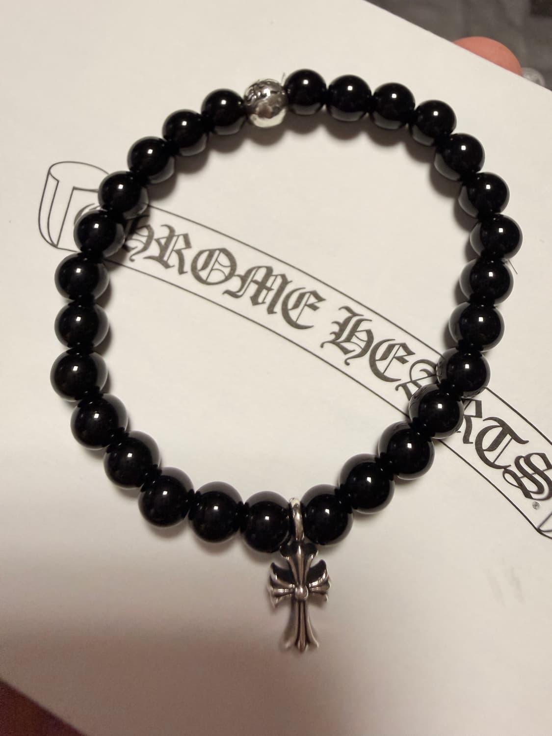 크롬하츠 크로스 스택 6mm 비즈 블랙 오닉스 상품이미지1