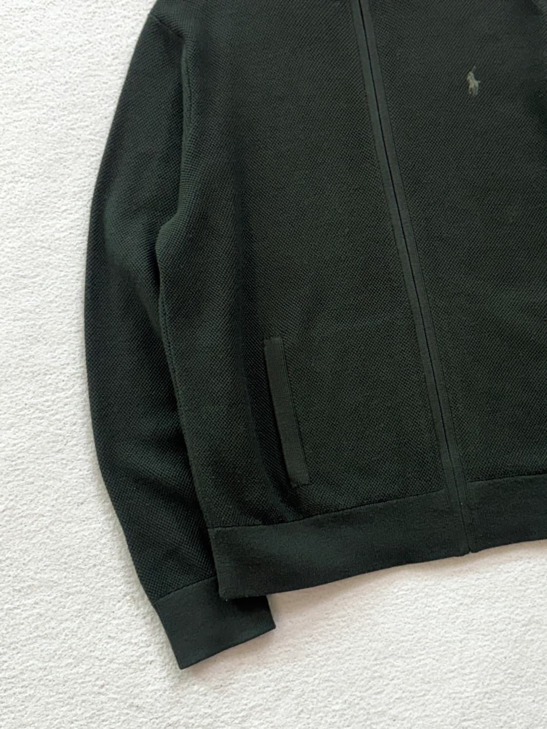 QR 폴로 카키 니트 집업 상품이미지3