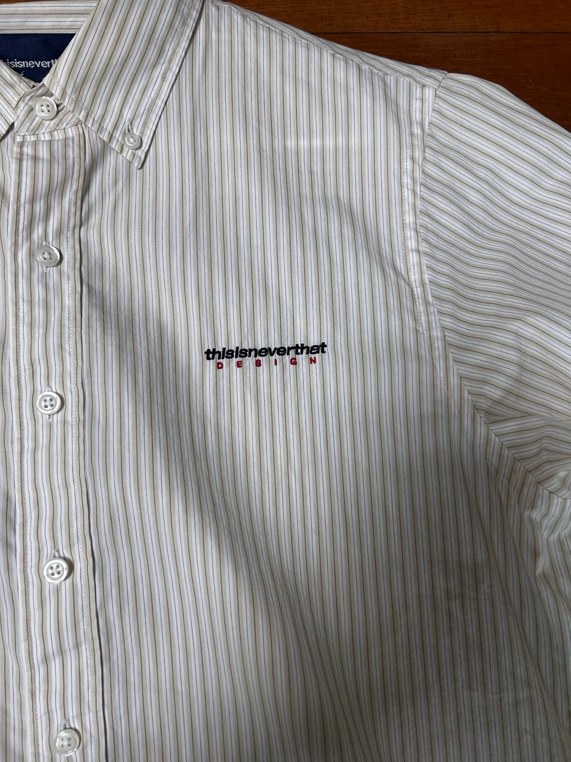 디스이즈네버댓 dsn striped shirt beige(구매가격12만원 상품이미지2