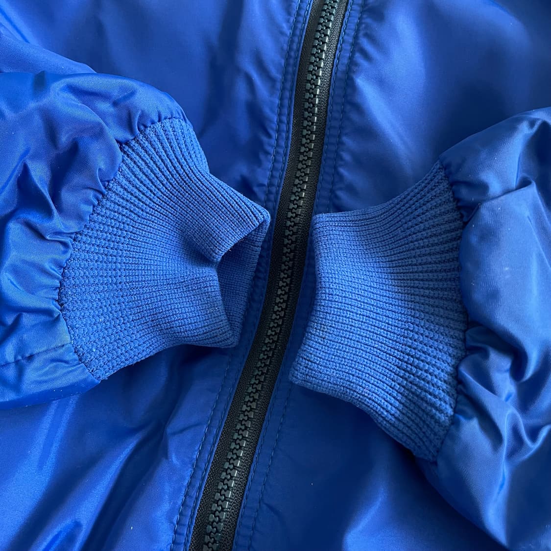 90s 파타고니아 쉘드 신칠라 봄버 웜업 자켓 코발트블루/틸그린 L사이즈 상품이미지4