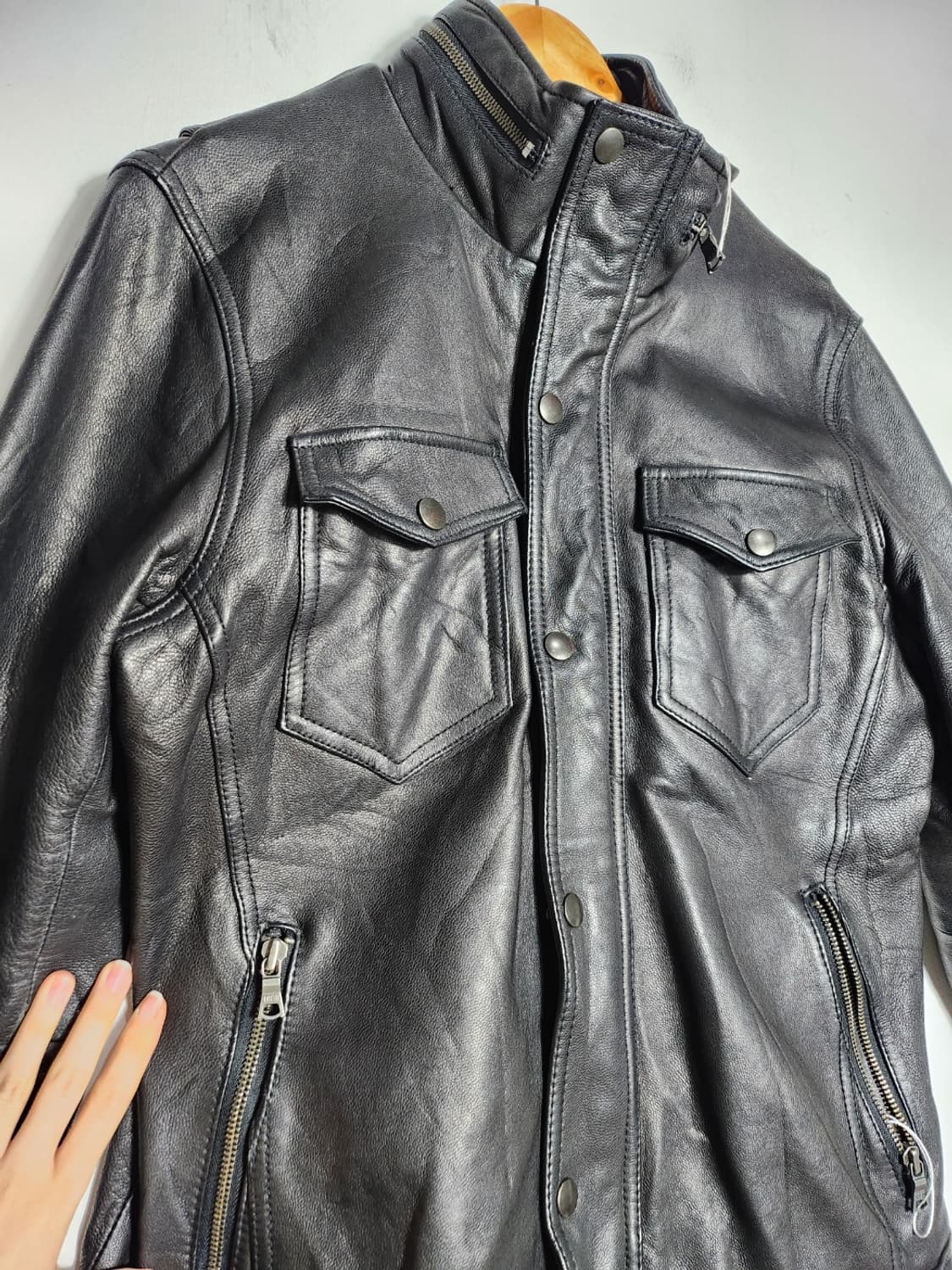 빈티지 블랙 가죽 자켓 상품이미지3