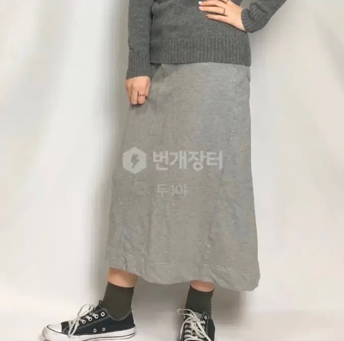 빈티지 그레이 롱 스커트  상품이미지5