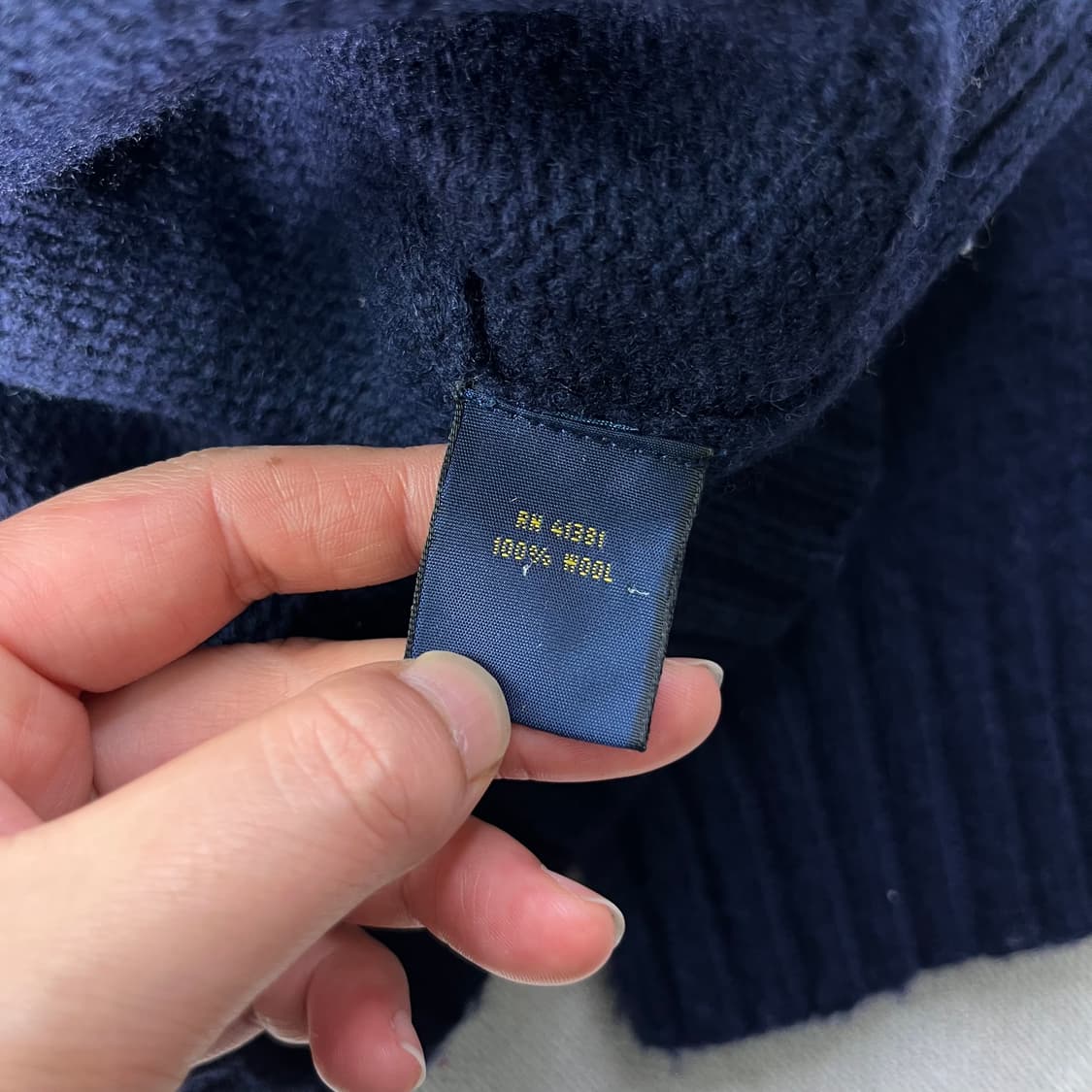 100 폴로랄프로렌 울 네이비 니트 상품이미지4