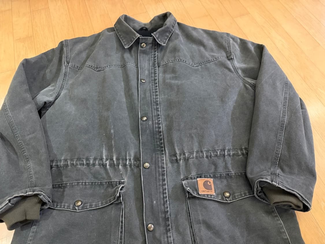 [칼하트] 00s 오리지널 C46 MOS 모스 샌드스톤 초어코트 자켓 상품이미지2