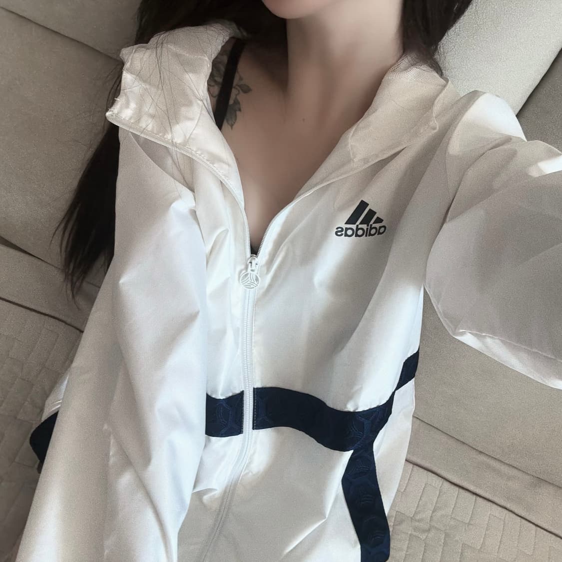 아디다스 화이트 네이비 탱고 윈드러너 바람막이  상품이미지1