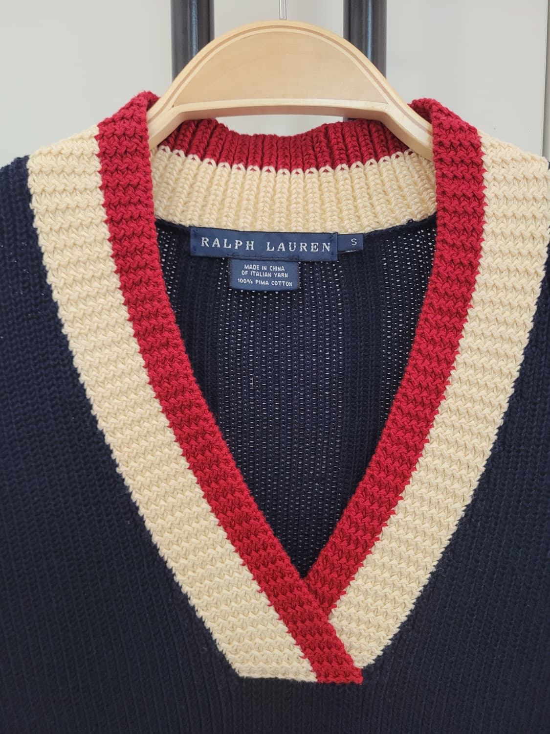 랄프로렌 브이넥 페플럼 스타일 니트 S사이즈 상품이미지2