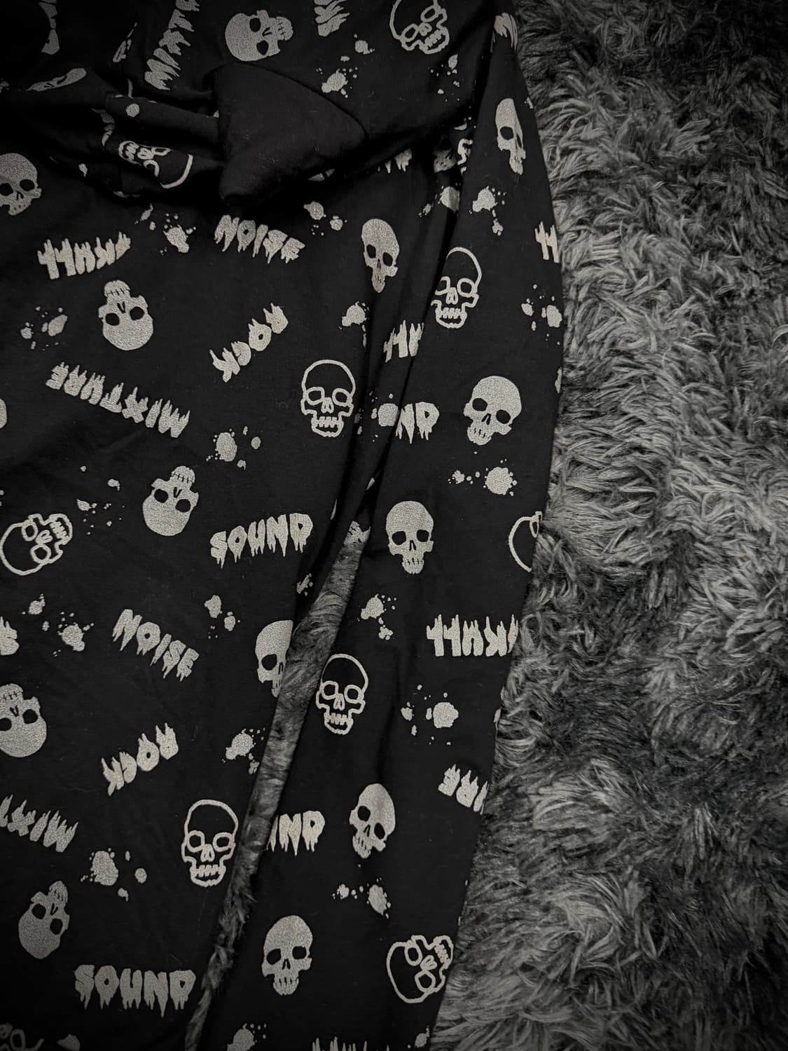 해골 패턴 블랙 악마귀 디테일 펑크 후드집업 상품이미지6