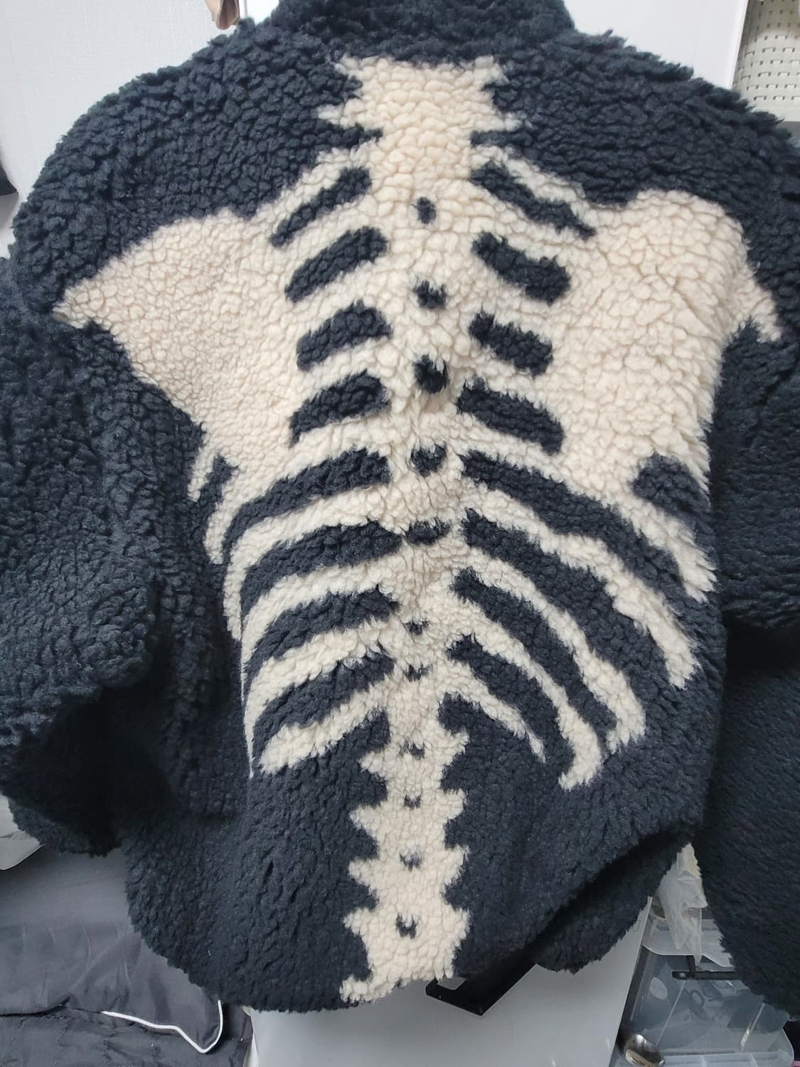 3) 새상품 Kapital 캐피탈 본 패턴 플리스 리버시블 블루종 블랙 상품이미지3