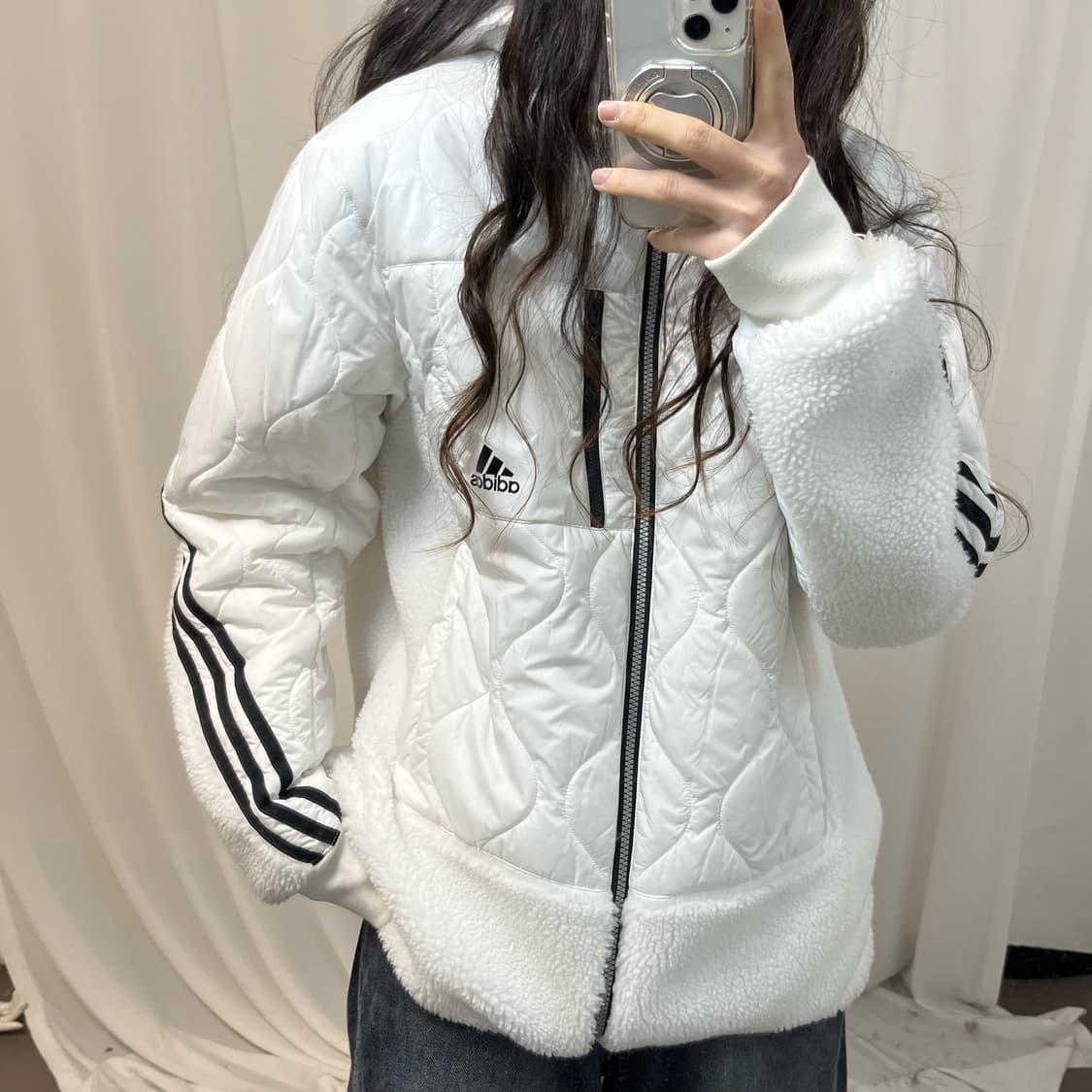 Adidas Hybrid Quilted Fleece Jumper 상품이미지3