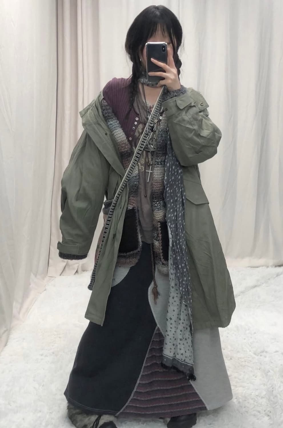 선가든파티 일본 빈티지 코디 세트/야상 차일드매거진 미라이클립 모리걸히피 상품이미지2