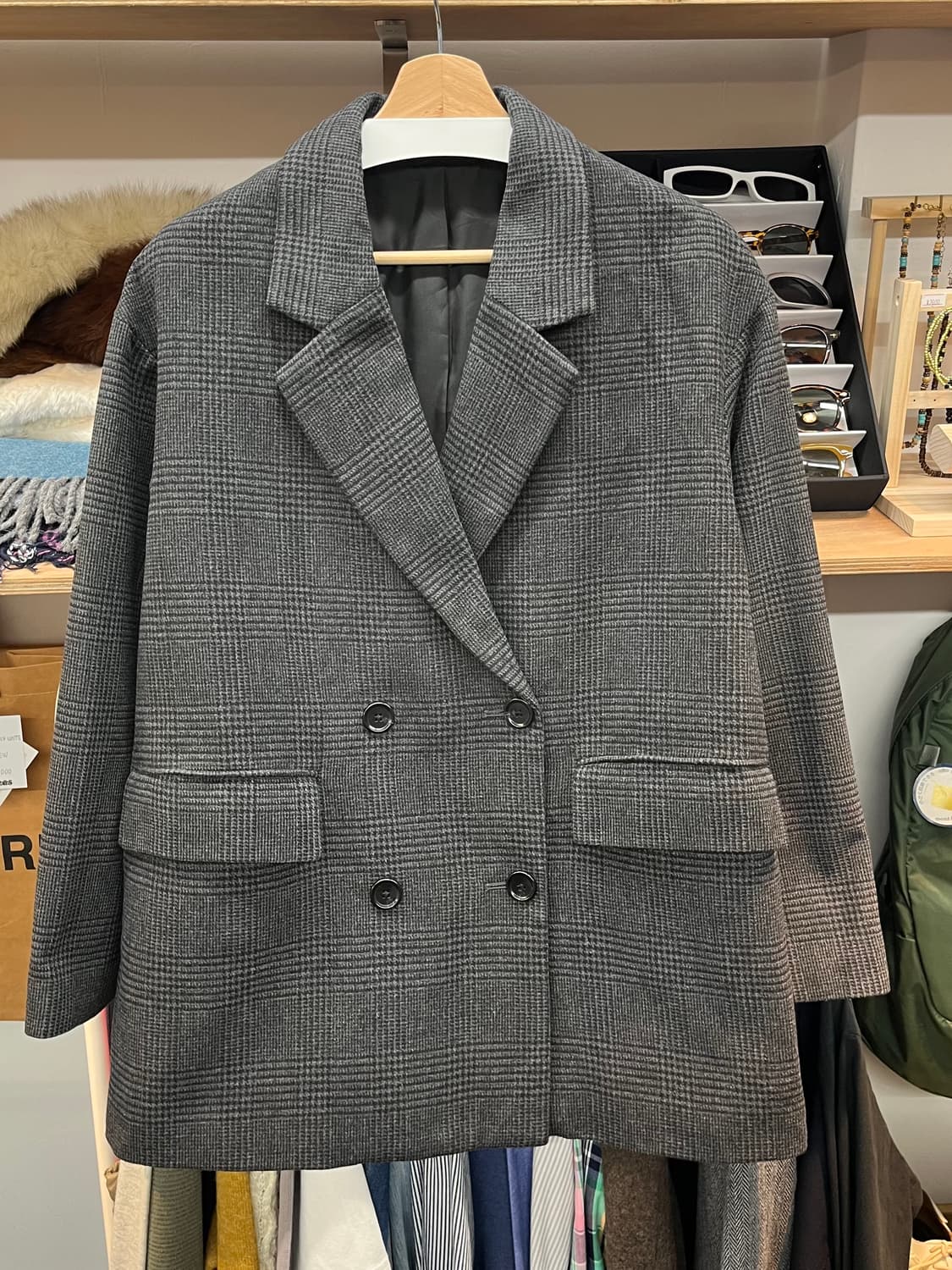 [55~66] GU 지유 체크 더블자켓 L  상품이미지1