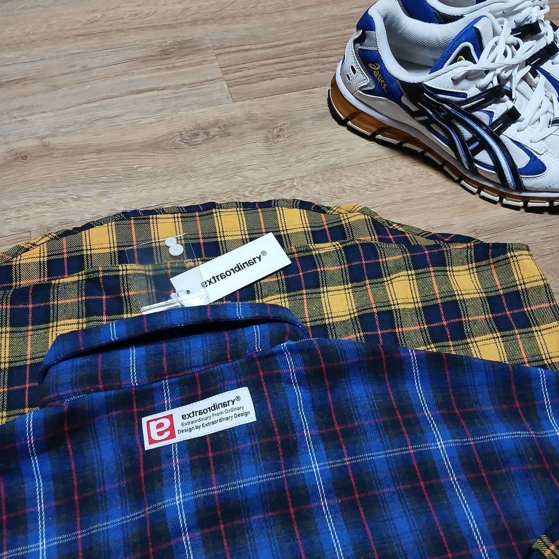 택붙은 미사용 엑스트라오디너리 셔츠 체크 남방 상품이미지1
