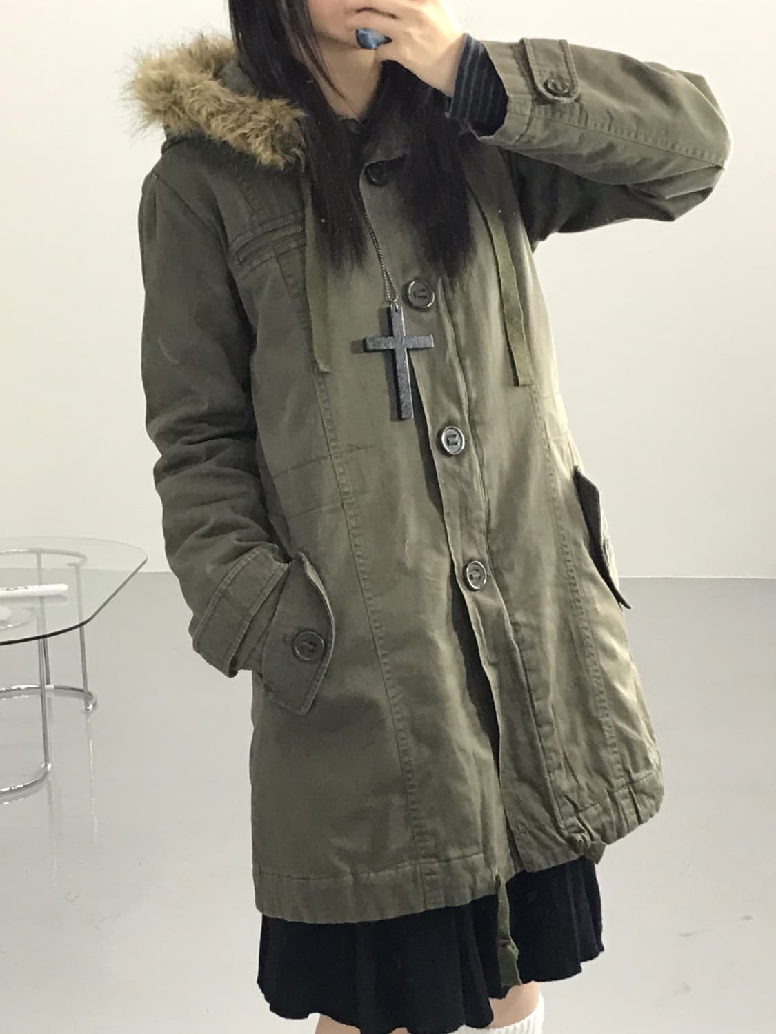 Jasper Military Hoodie Fur Coat 상품이미지4