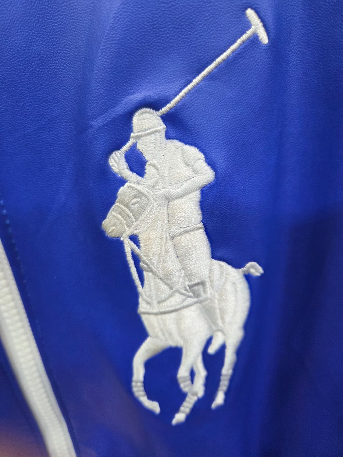 폴로랄프로렌 성조기 자수 빅포니 레이싱 레더 집업자켓 s 상품이미지5