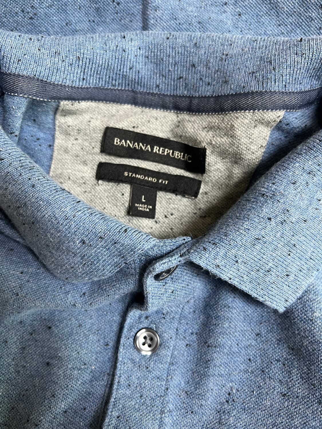 바나나 리퍼블릭 자수 로고 피케 셔츠 블루 상품이미지3