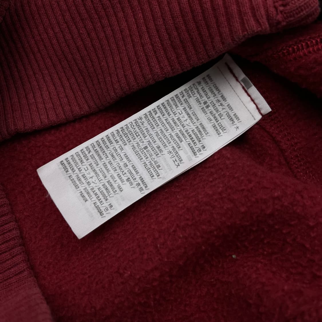 아베크롬비 네이비 센터로고 딥버건디 후드집업 M 상품이미지6