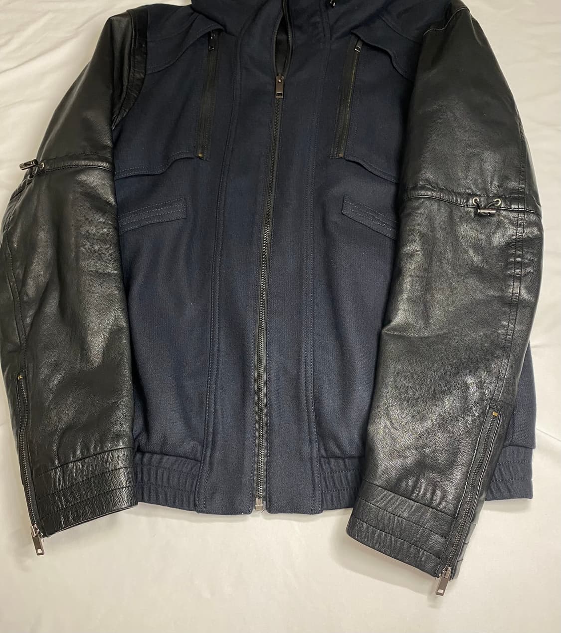 우영미 솔리드옴므 고트스킨레더 믹스 자켓  상품이미지9