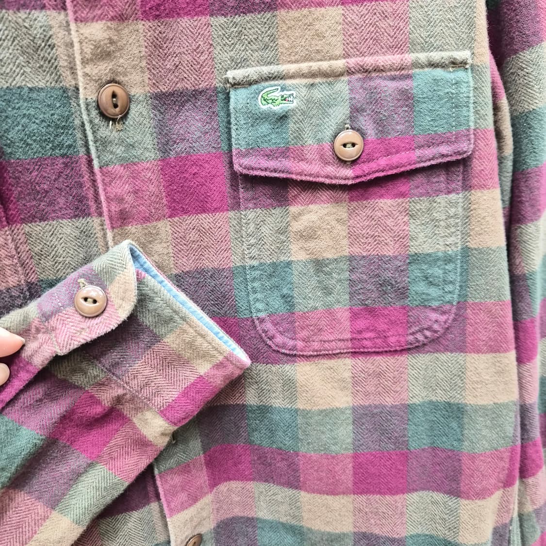 라코스테 플란넬 체크 셔츠 상품이미지3