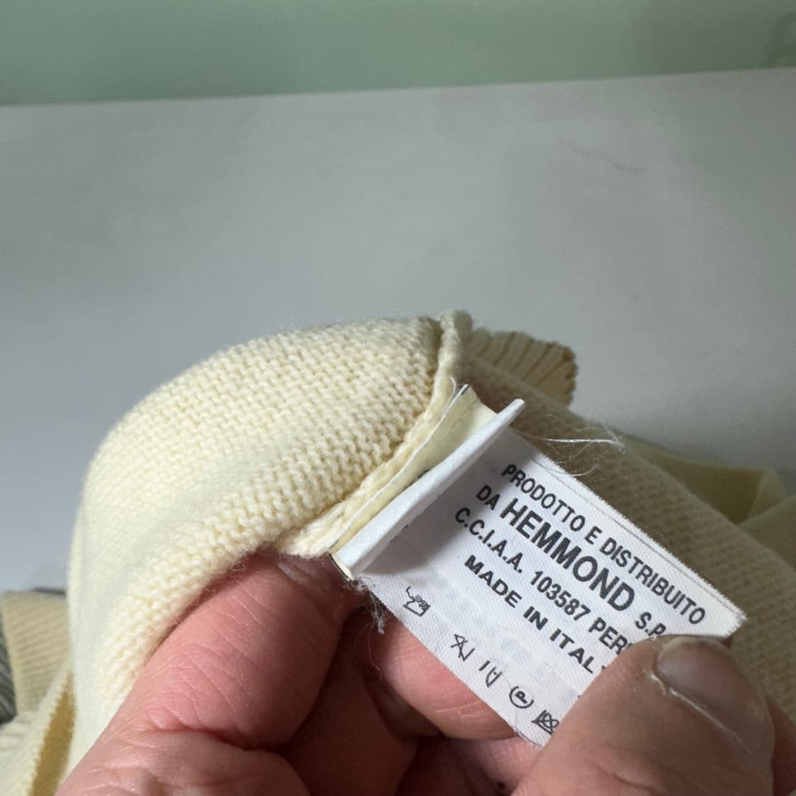 L 발렌티노 아이보리 라나버진 울 헨리넥니트 상품이미지6