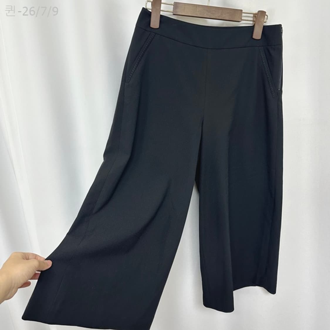 SI 씨 여자 7부 슬랙스 바지 검정 55 상품이미지4