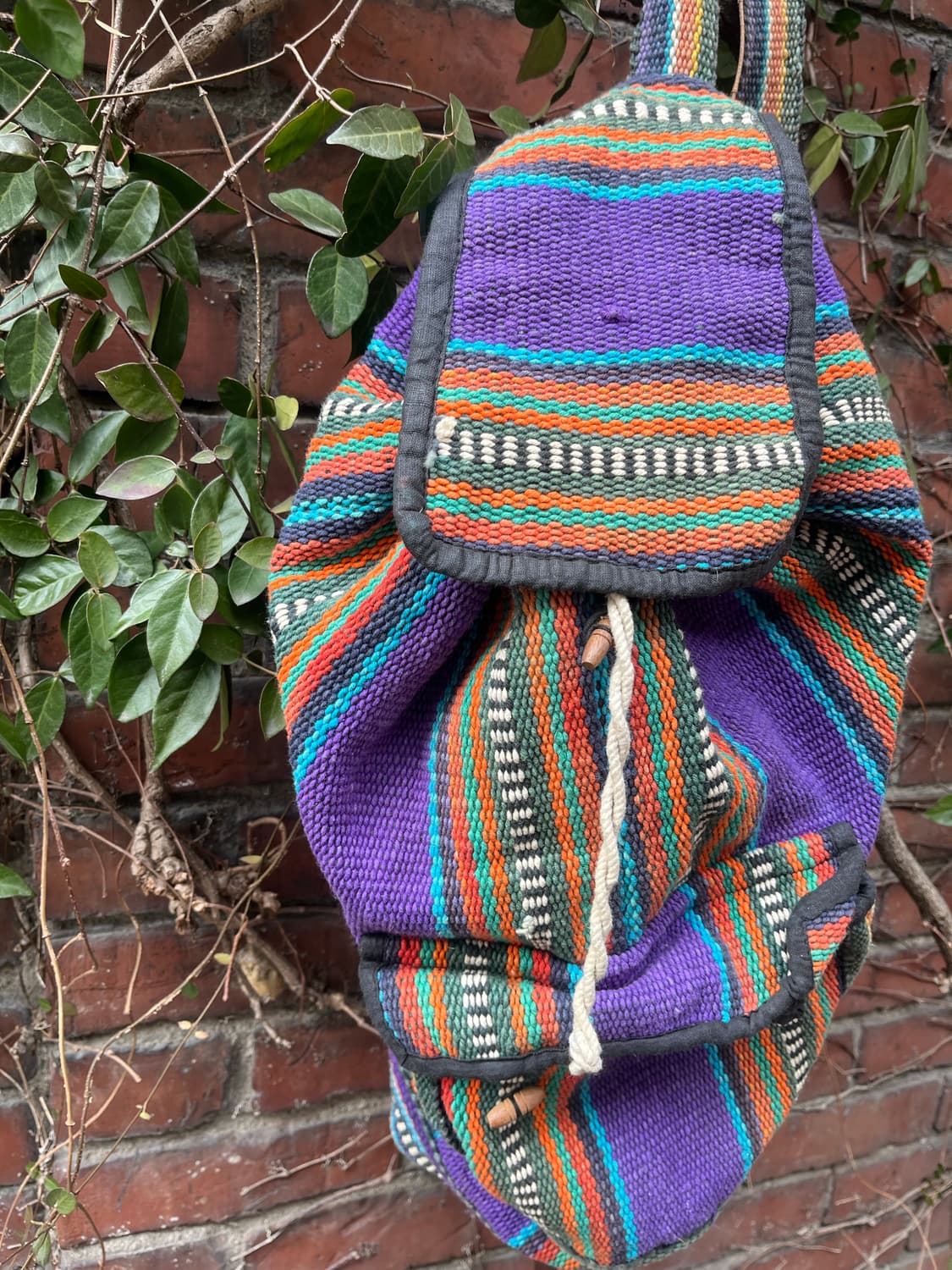 히피 에스닉 보리 줄무늬 백팩 상품이미지6