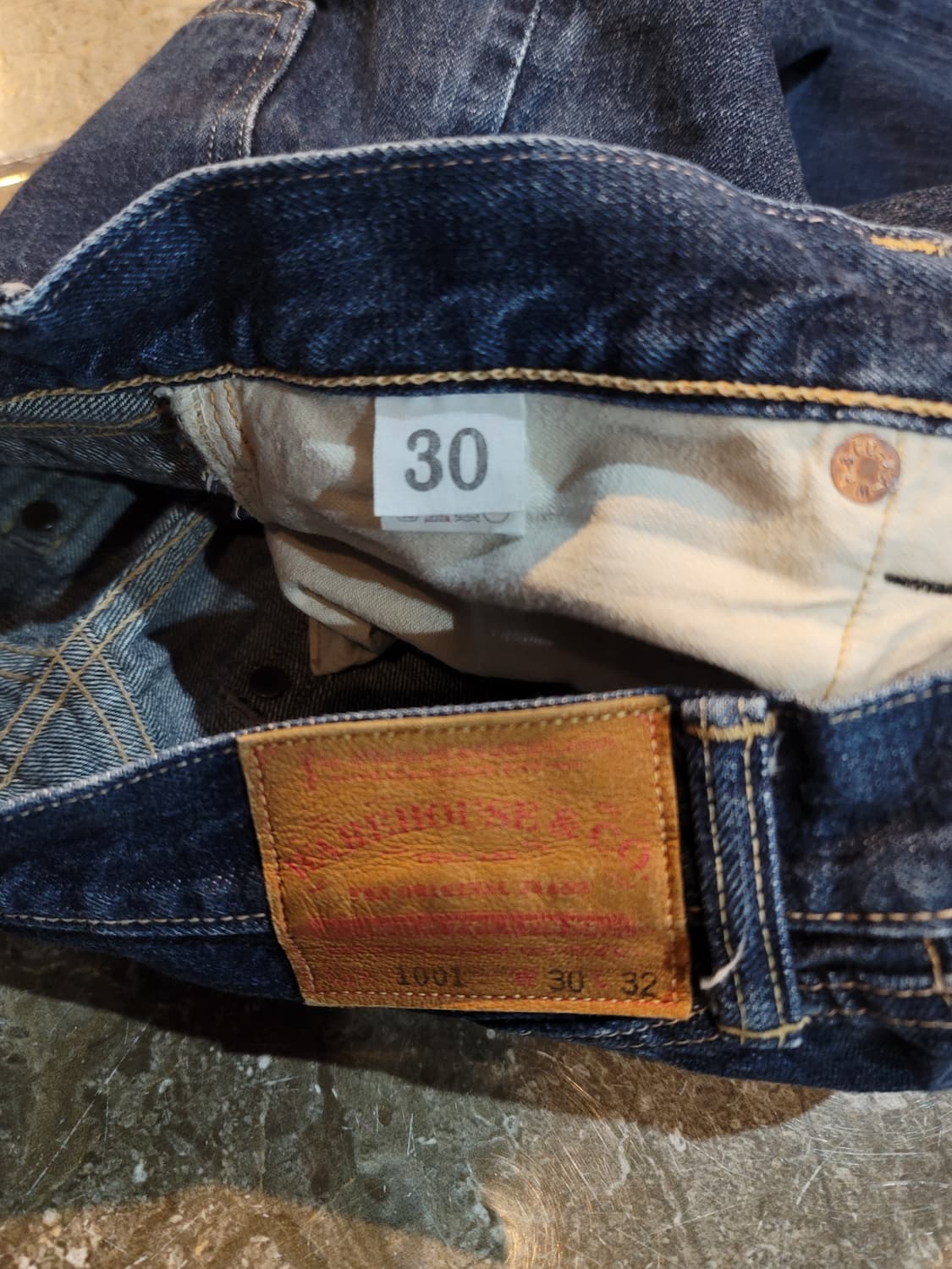 웨어하우스 1001 셀비지 데님 팬츠 상품이미지3