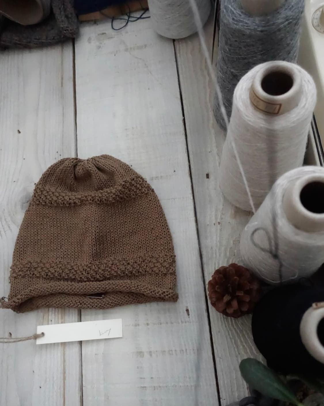 키지 cotton wrinkle roll beanie (brown) 상품이미지2