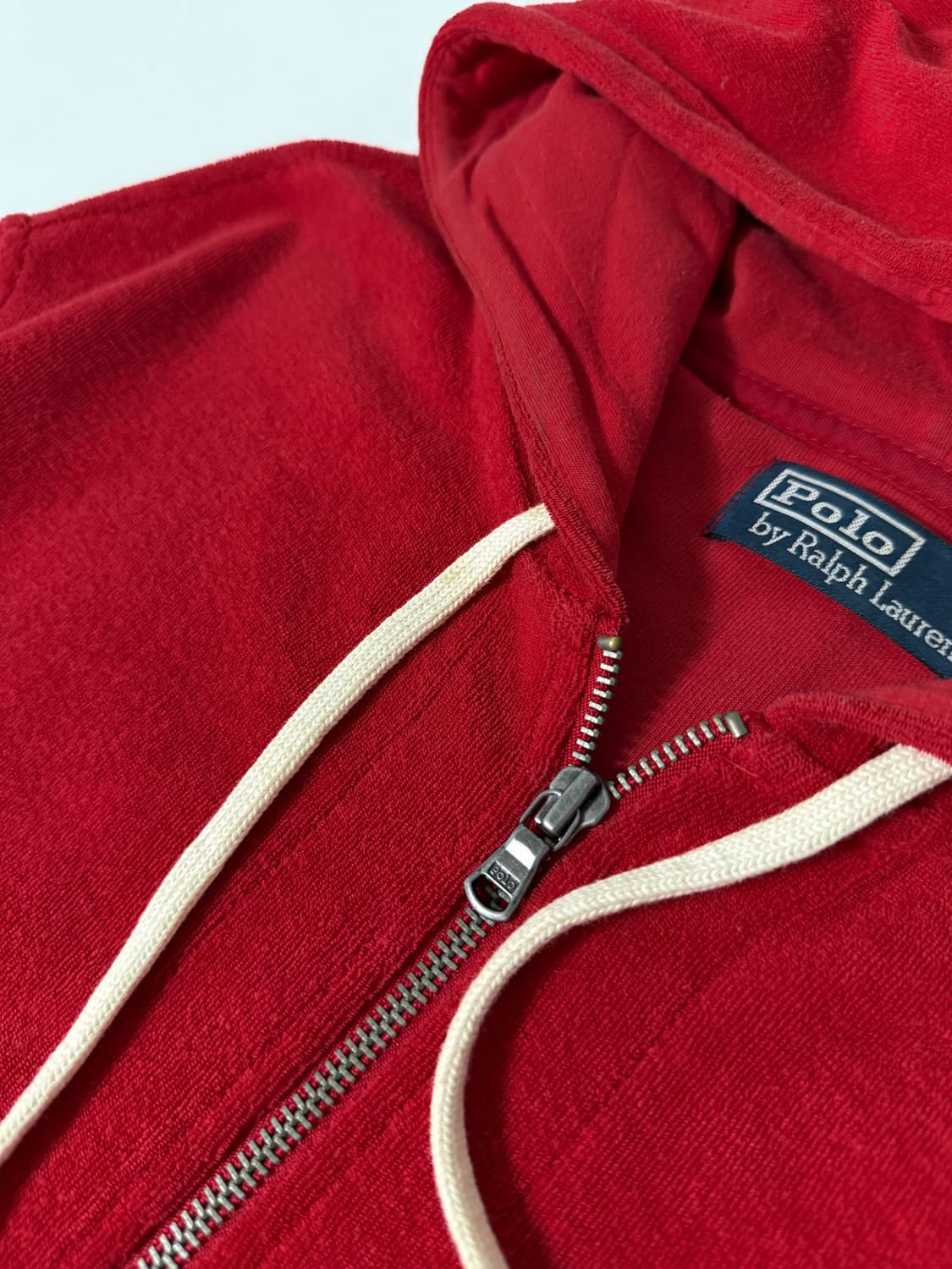 폴로 랄프로렌 루즈핏 00‘s 딥레드 테리 후드집업 상품이미지4