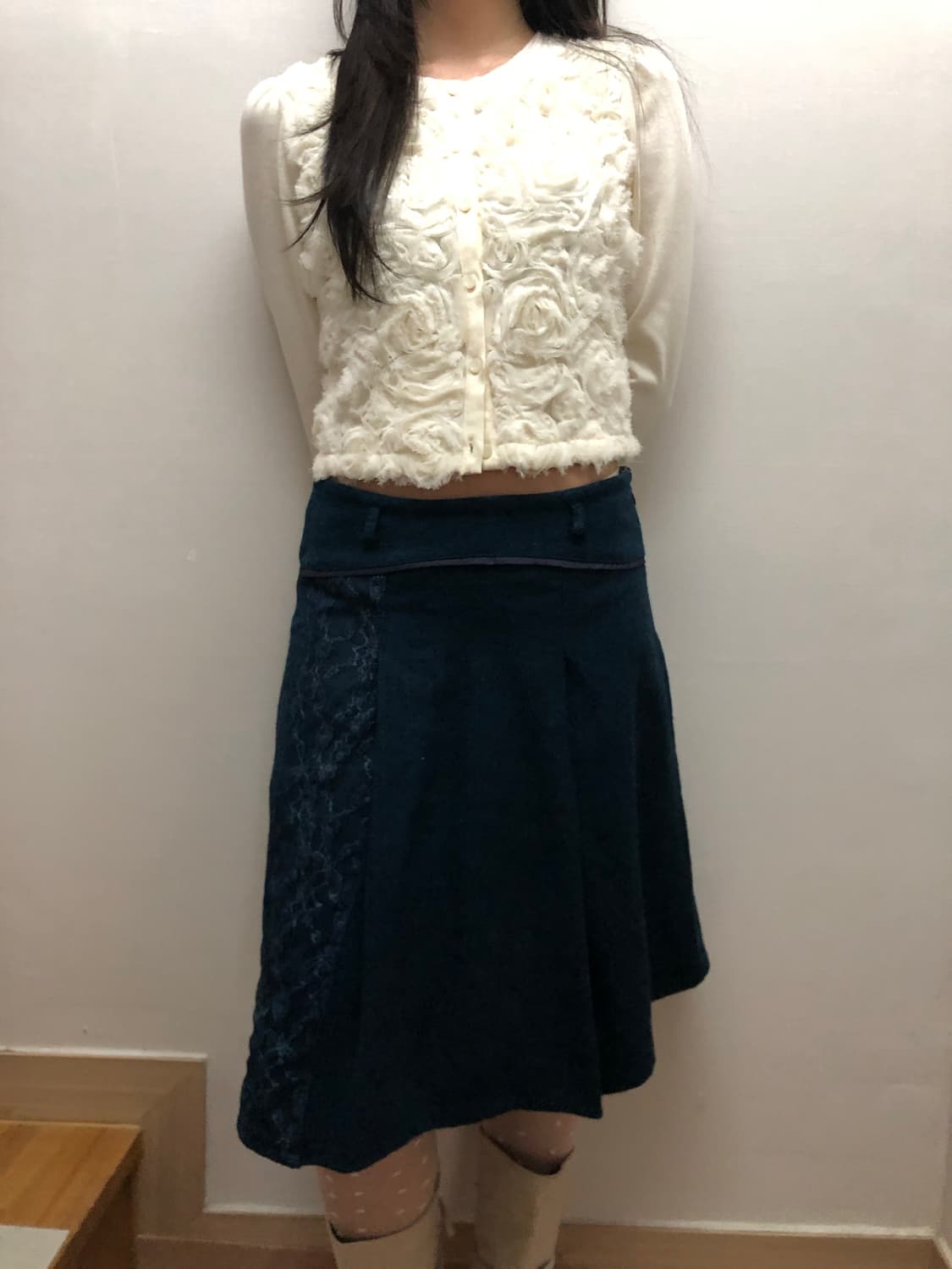 빈티지 화이트 플라워 가디건 상품이미지5