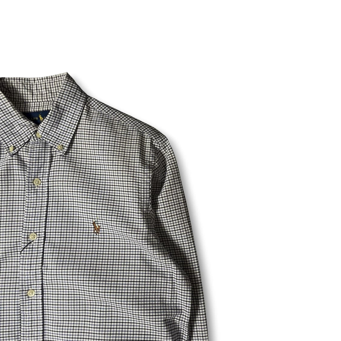 폴로 랄프로렌 블루 체크 긴팔 셔츠 S 상품이미지2