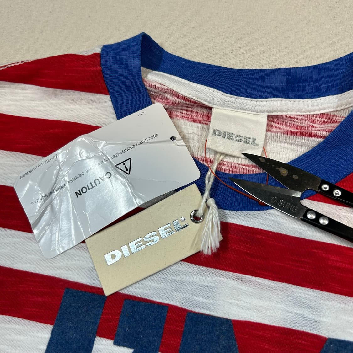 M) DIESEL 16ss joking 라운드넥 반팔 티셔츠 미사용품 상품이미지7