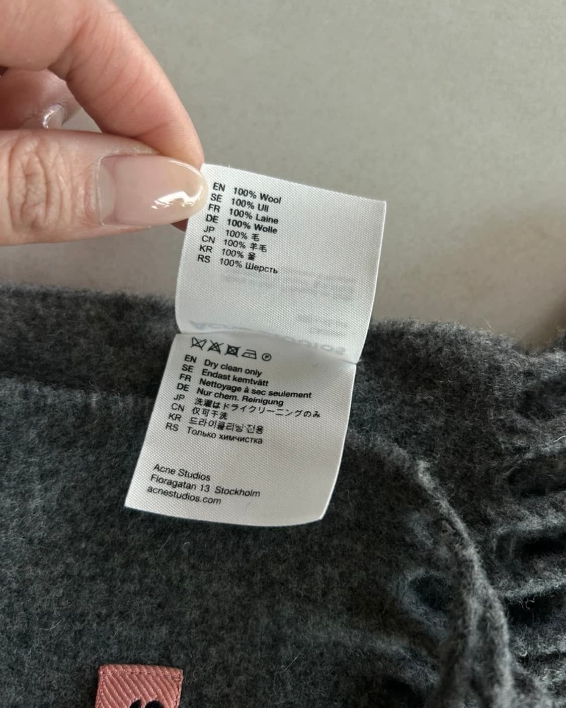 아크네 스튜디오 울 목도리 내로우 멜란지 그레이 상품이미지2