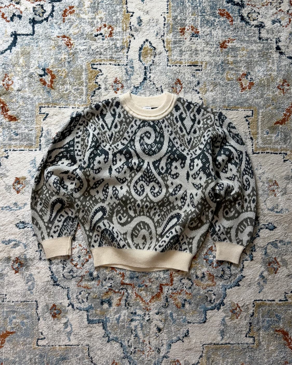 빈티지 페이즐리 자카드 니트 스웨터 상품이미지4