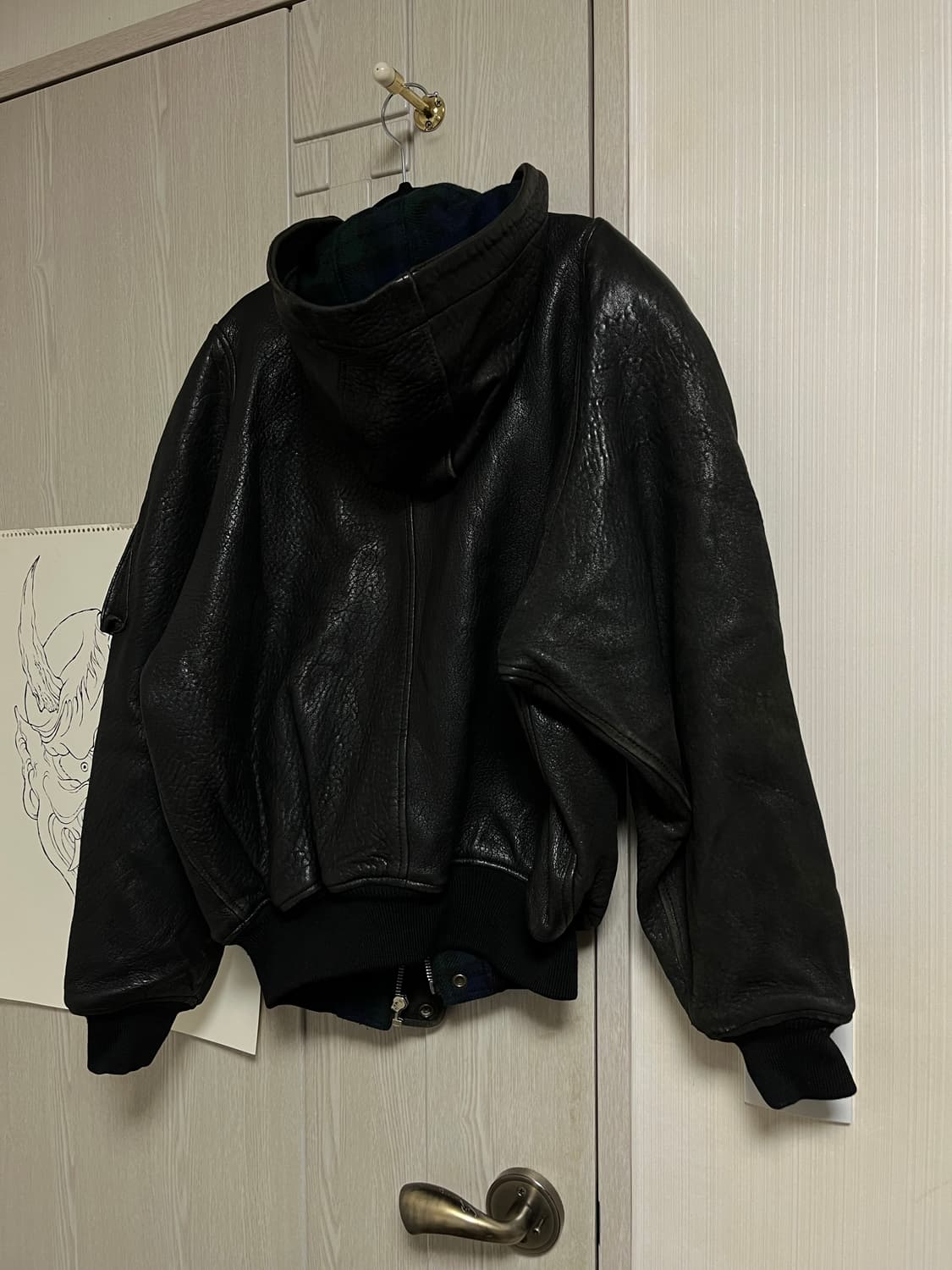 레더 봄버 후드 상품이미지1