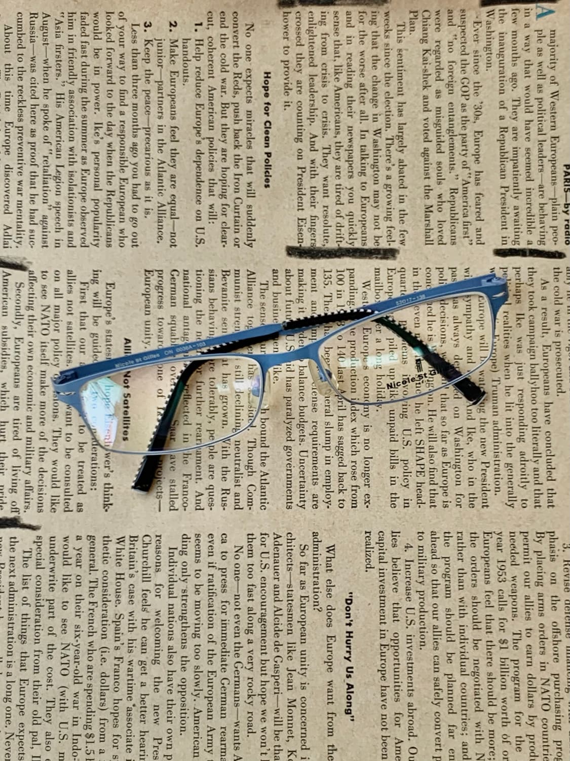 [픽키-606] 블루 메탈 안경 데드스탁 사각 프레임  상품이미지6