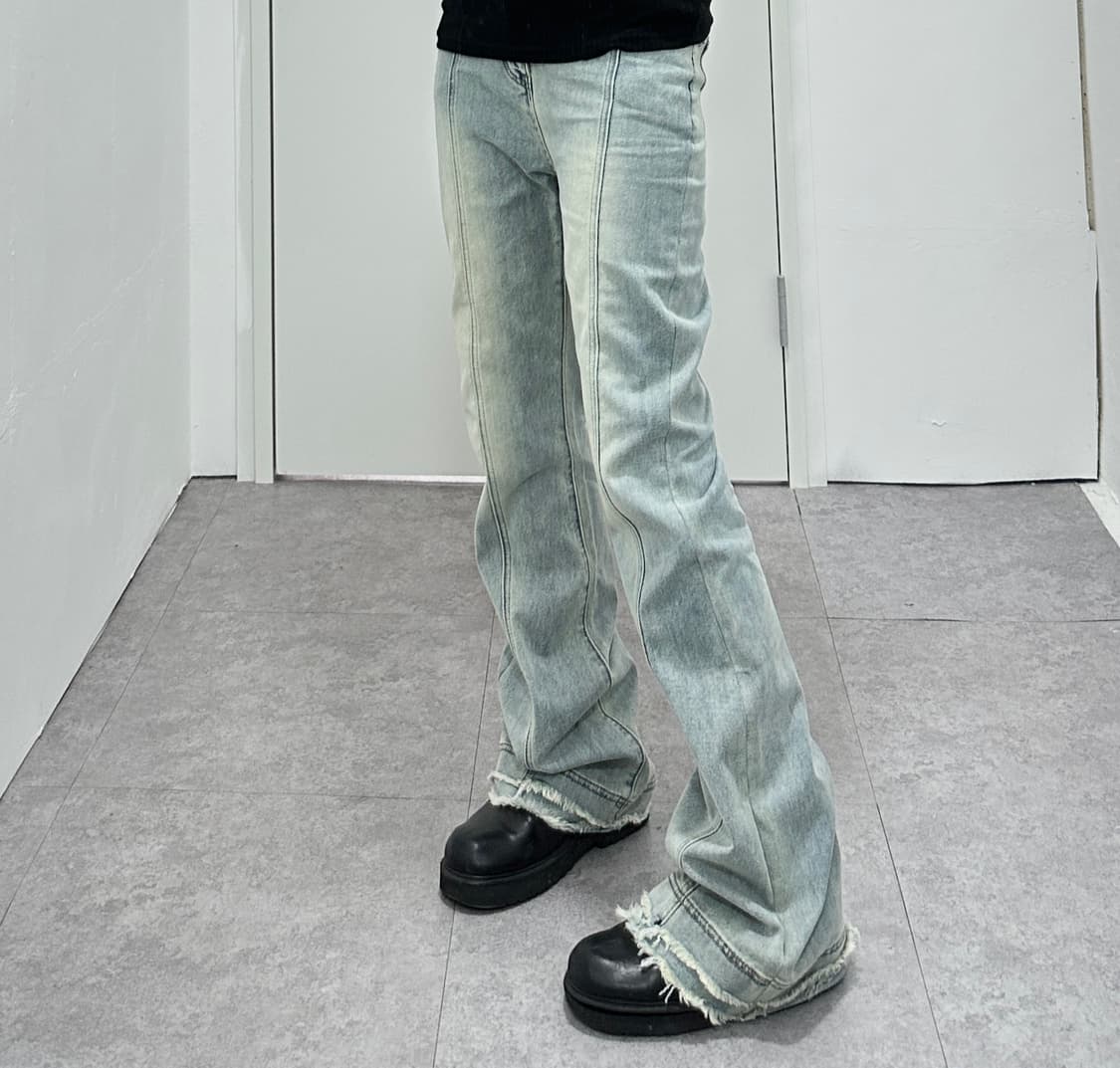 Vintage distressed flare denim pants 상품이미지4