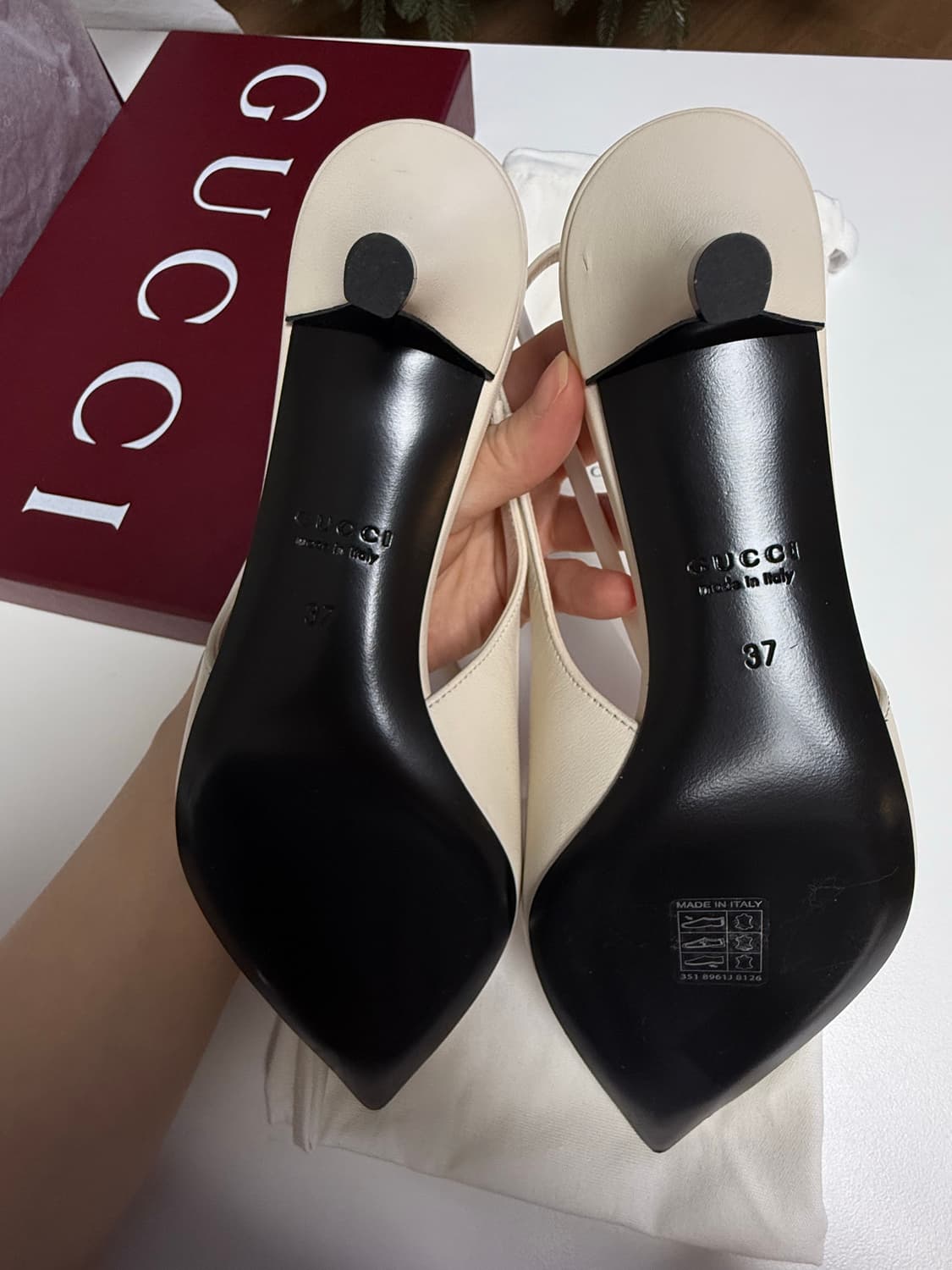 구찌 홀스빗 슬링백 펌프스 아이보리 (240) 상품이미지10