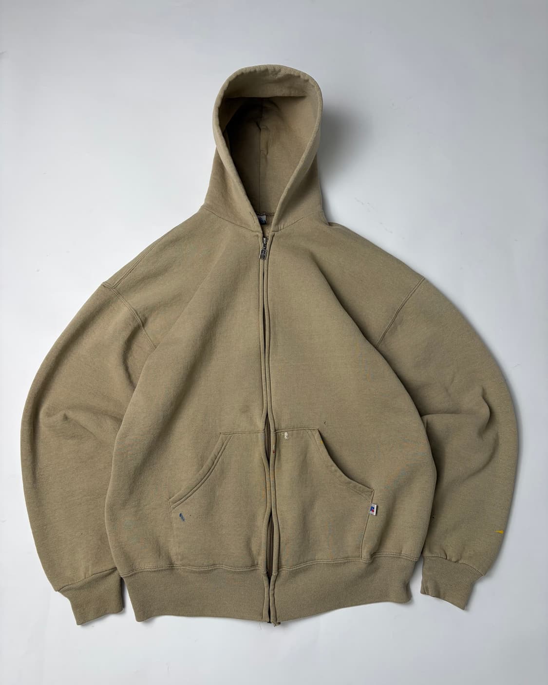 90s Russell Zip Up Hoodie (beige) 상품이미지1