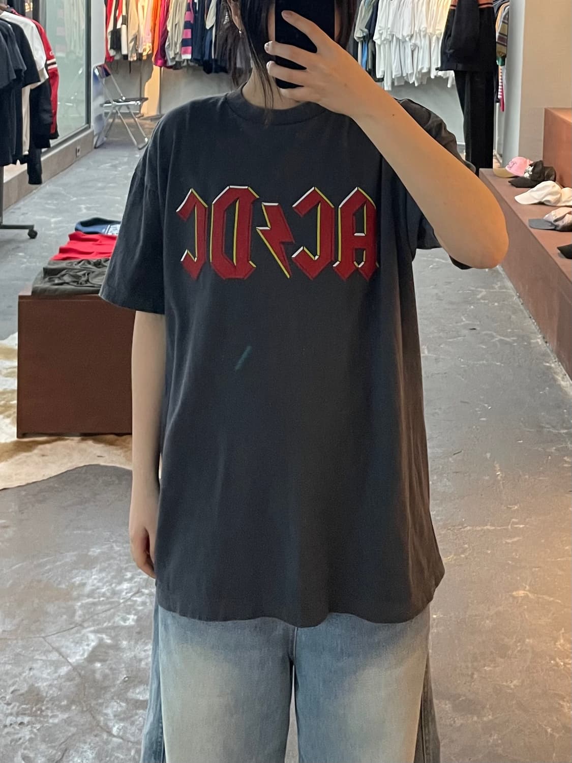 빈티지 ACDC 밴드 프린팅 반팔 H2393 상품이미지1