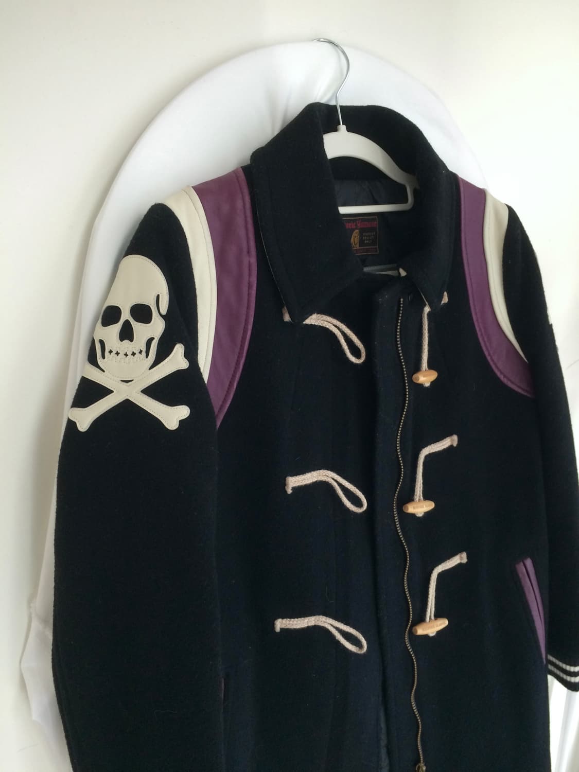 히스테릭 글래머 아카이브 양 가죽 램 스킨 스컬 해골 울 더플 코트 상품이미지2