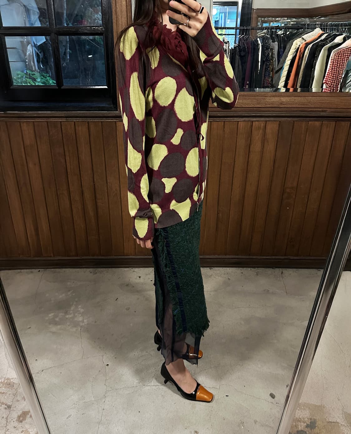 VERA WANG dot ruffle cardigan 상품이미지4