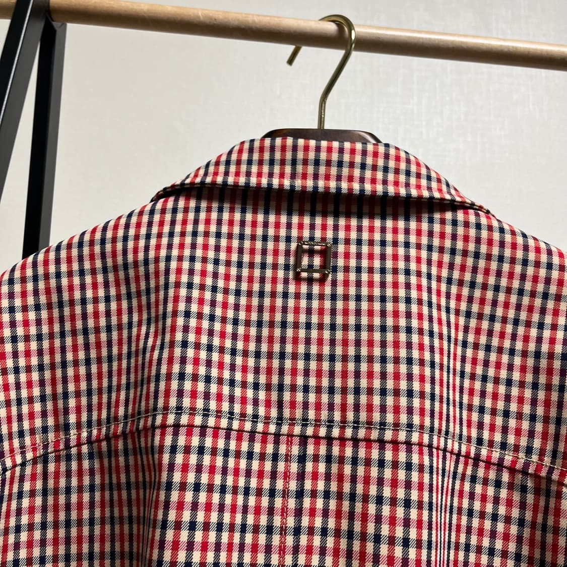 정품 48) 우영미 체크 하이넥 트렌치 코트 100~105 상품이미지3